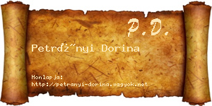 Petrányi Dorina névjegykártya