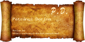 Petrányi Dorina névjegykártya