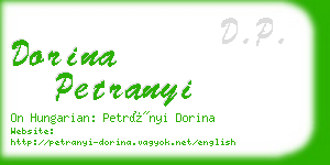 dorina petranyi business card